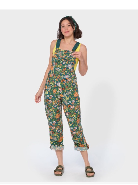 Duluth Trading Co Other - Duluth Trading Co Green Floral Overalls with Yellow Tank Soze 3X Print is diff!